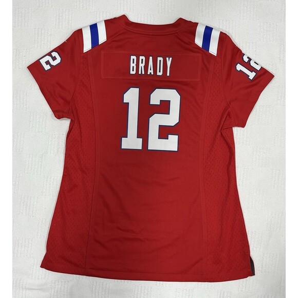 Nike Tom Brady New England Patriots Football Jersey #12 ALTERNATE RED Women’s M - Picture 2 of 5